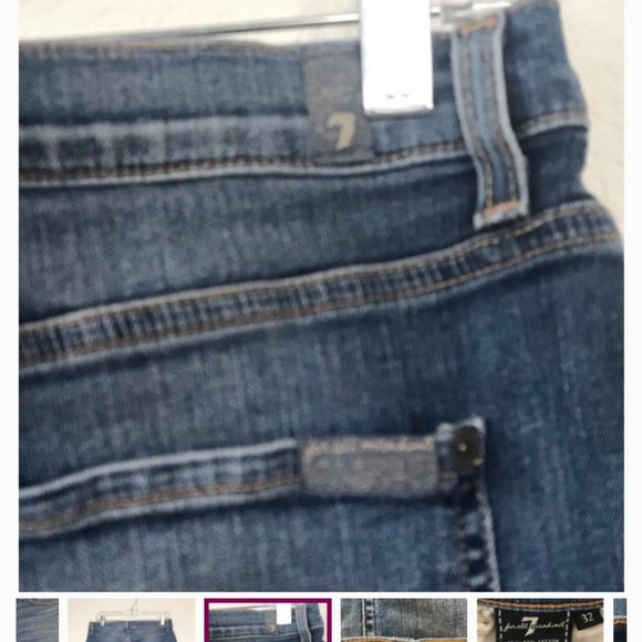 7 For All Mankind denim mini skirt sz 32 - Picture 2 of 4